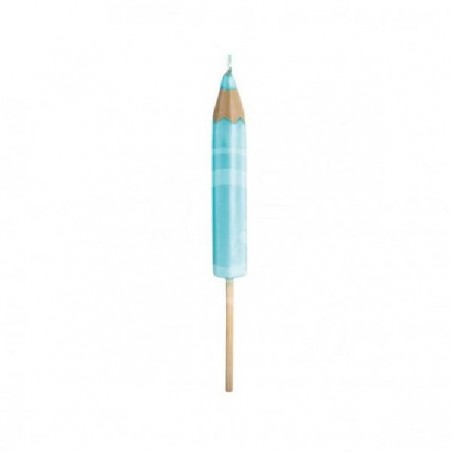 SCATOLA 4 CANDELE A MATITA CELESTE 21cm [TONO23003-00.jpg]