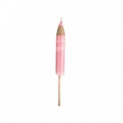 SCATOLA 4 CANDELE A MATITA ROSA 21cm [TONO23004-00.jpg]