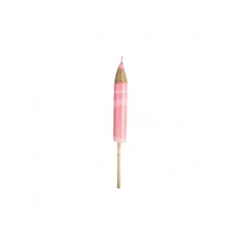 SCATOLA 4 CANDELE A MATITA ROSA 21cm [TONO23004-00.jpg]