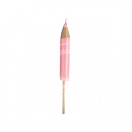 SCATOLA 4 CANDELE A MATITA ROSA 21cm [TONO23004-00.jpg]