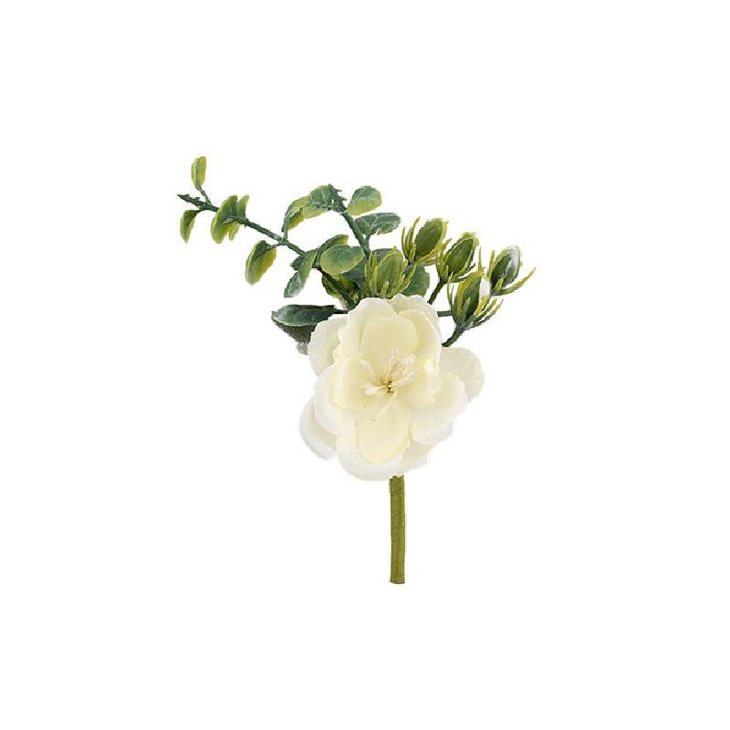 PICK BOTANICO C/ROSA BIANCA 13cm [TONO25363-00.jpg]
