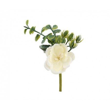 PICK BOTANICO C/ROSA BIANCA 13cm [TONO25363-00.jpg]