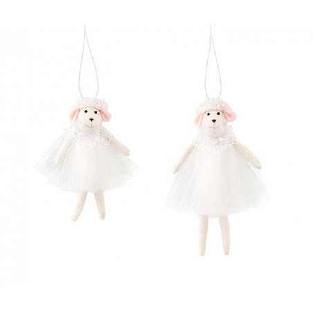 SET 2 PECORE C/TULLE BIANCO APPENDIB. [TONO26524-00.jpg]
