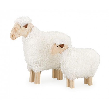 ---SET 2 PECORE LANA BIANCA 30-41cm [TONO26644-00.jpg]