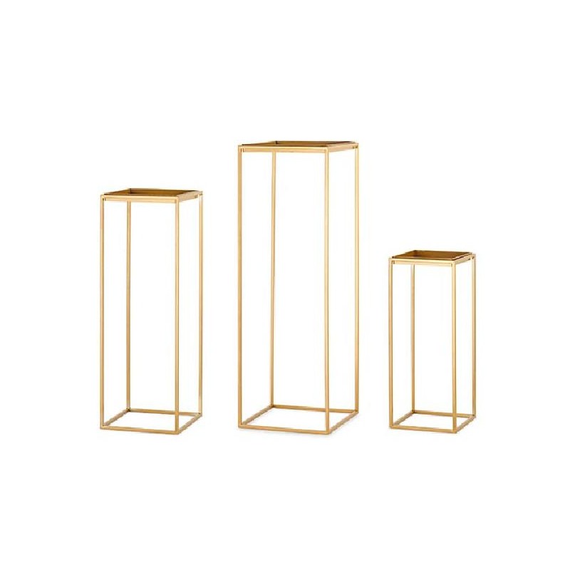 ---SET 3 TAVOLI-ALZATE ORO QUADRATI 22x22x55 - 30x30x90 [TONO27133-00.jpg]