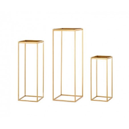 ---SET 3 TAVOLI-ALZATE ORO QUADRATI 22x22x55 - 30x30x90 [TONO27133-00.jpg]