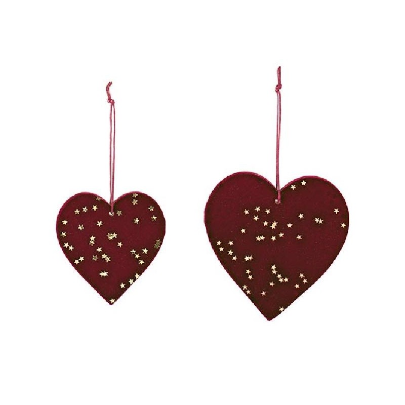 ---SET 2 CUORI VELLUTO BORDEAUX 8/10cm [TONO27353-00.jpg]