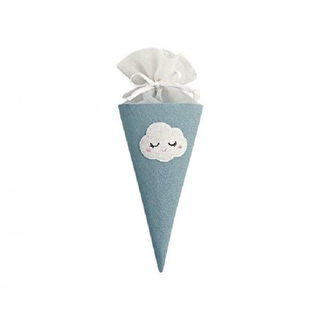 CONO AZZURRO C/NUVOLA RICAMATA [TONO28338-00.jpg]