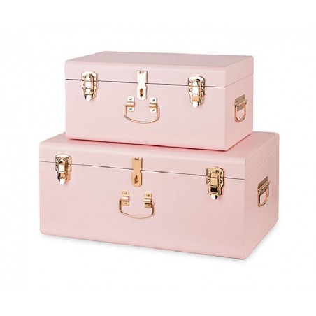 ---SET 2  BAULI METALLO ROSA 44x27x21 - 56x35x25 cm [TONO28527-00.jpg]