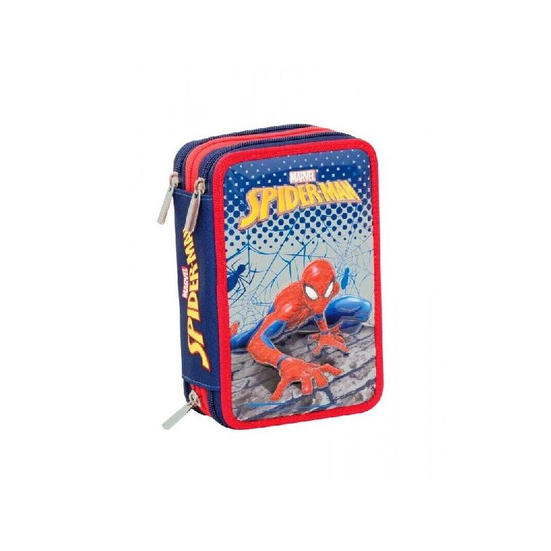 ASTUCCIO SCUOLA 3 ZIP SPIDERMAN SEVEN 3 SCOMPARTI COMPLETI DI TUTTI GLI ACCESSORI E COLORI [7121305-00.jpg]