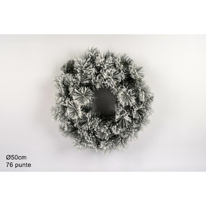 ---CORONA TONDA INNEVATA d.50cm 76 PUNTE [9011311-00.jpg]
