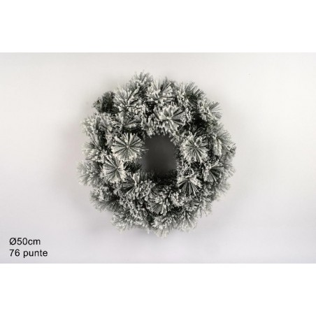 ---CORONA TONDA INNEVATA d.50cm 76 PUNTE [9011311-00.jpg]
