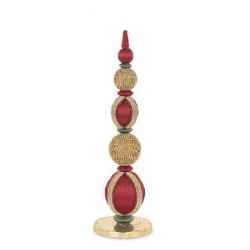 ---CONO SFERE ROSSE/ORO/VERDI h.43cm [TONO40924-00.jpg]