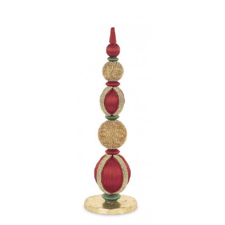 ---CONO SFERE ROSSE/ORO/VERDI h.43cm [TONO40924-00.jpg]