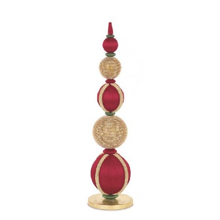 ---CONO SFERE ROSSE/ORO/VERDI h.62cm [TONO40925-00.jpg]
