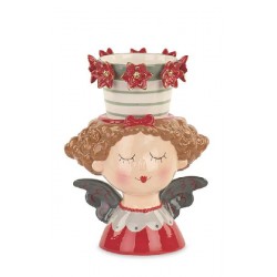 ---VASO CERAMICA ANGELO C/FIORI h.30cm [TONO40751-00.jpg]