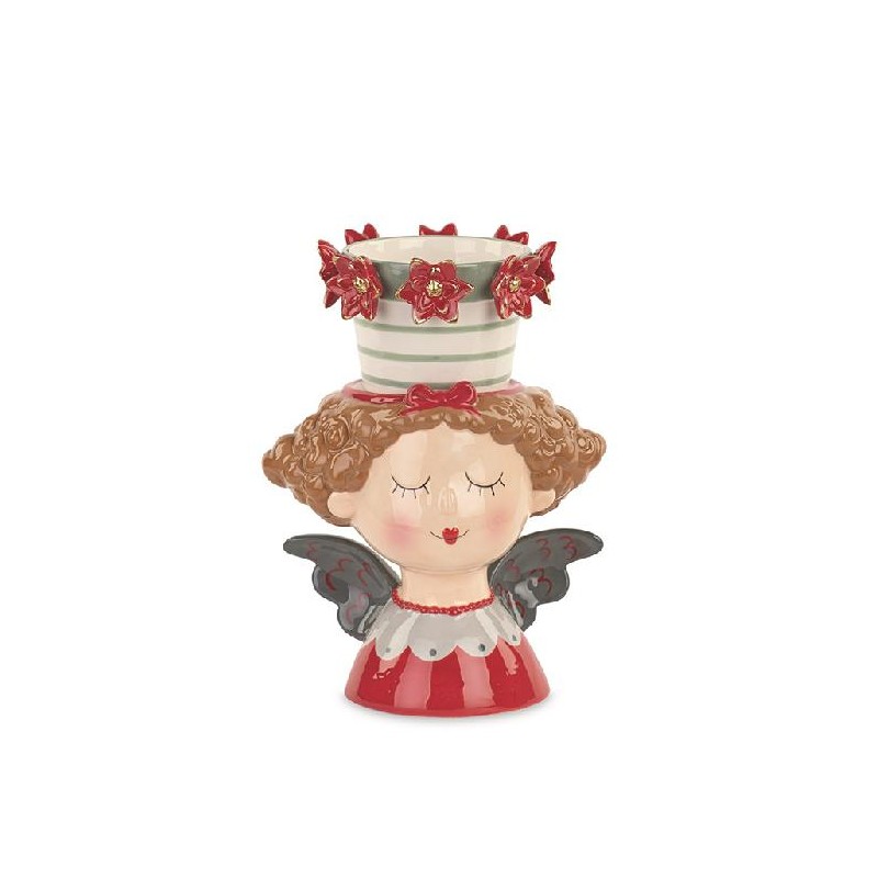 ---VASO CERAMICA ANGELO C/FIORI h.30cm [TONO40751-00.jpg]