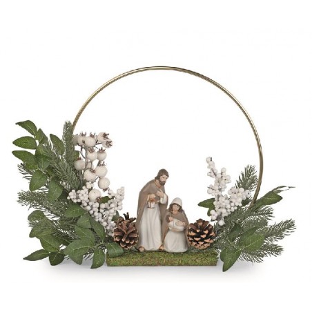 ---NATIVITA SU PINO C/ARCO LEGNO h.36cm [TONO40713-00.jpg]