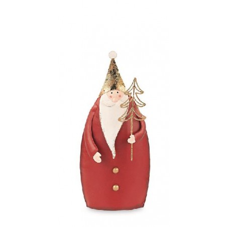 BABBO NATALE METALLO ROSSO h.22cm [TONO40537-00.jpg]