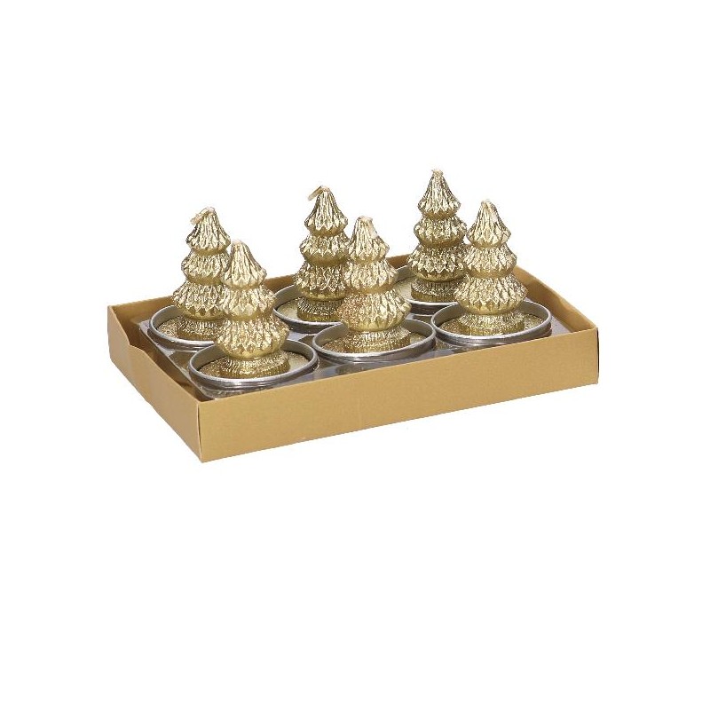 SET 6 CANDELE ALBERO ORO d.4,5xh6cm [0710062-00.jpg]
