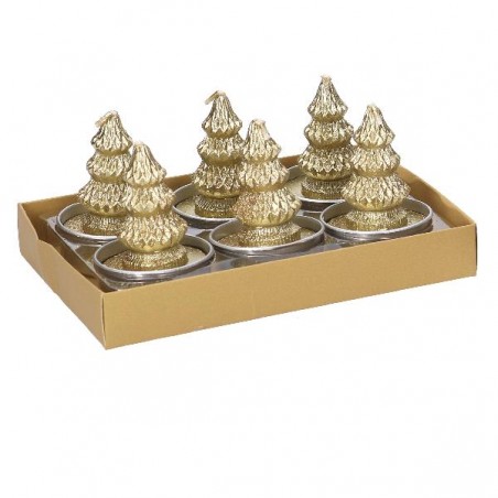 SET 6 CANDELE ALBERO ORO d.4,5xh6cm [0710062-00.jpg]