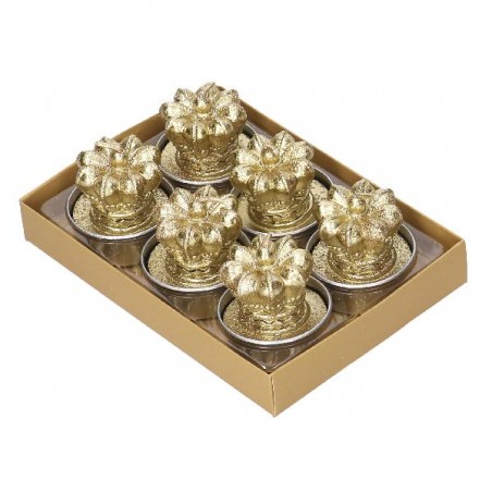 SET 6 CANDELE CORONA ORO d.4,5xh5cm [0710063-00.jpg]