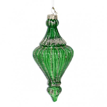 SFERA VETRO ALLUNGATA VERDE h.15cm [9010128-00.jpg]