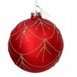 SFERA VETRO GLITTER ROSSO/ORO d.8cm [9010129-10.jpg]