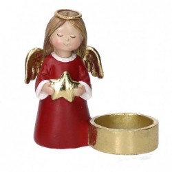 ANGELO RESINA ROSSO P/CANDELA ORO h.11cm [9015216-00.jpg]