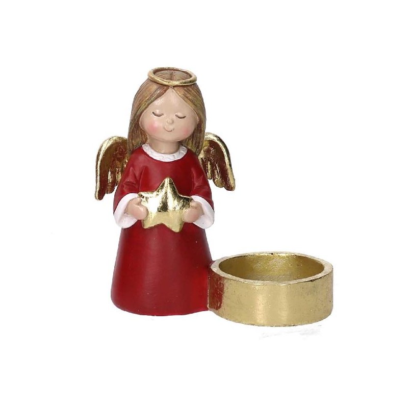 ANGELO RESINA ROSSO P/CANDELA ORO h.11cm [9015216-00.jpg]