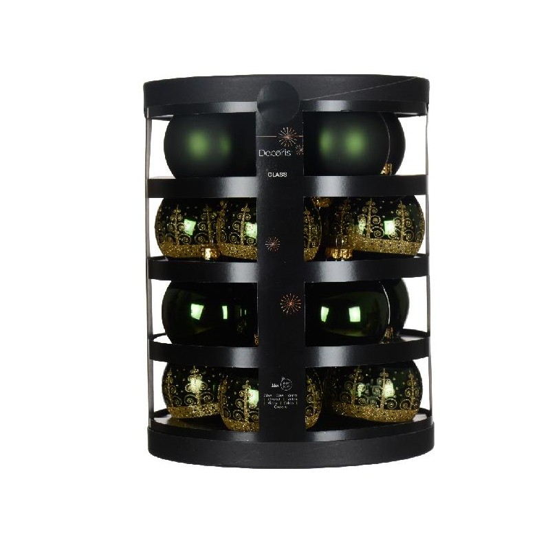 SFERA VETRO VERDONE d.8cm FILI ORO IN CONFEZIONE REGALO [9014929-00.jpg]