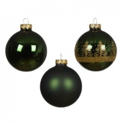 SFERA VETRO VERDONE d.8cm FILI ORO IN CONFEZIONE REGALO [9014929-10.jpg]