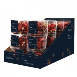 BOX 12 SFERE VETRO MINI Ass.ROSSO GLITT. FIGURE ASSORTITE [9010147-10.jpg]