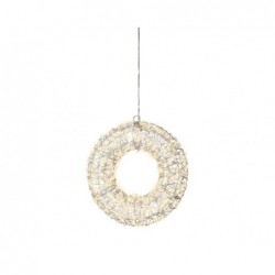 CORONA 400 LED BIANCO CALDO d.28cm USO ESTERNO ALIMENTAZIONE CORRENTE [9901007-00.jpg]