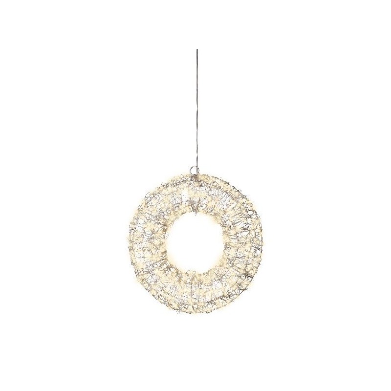 CORONA 400 LED BIANCO CALDO d.28cm USO ESTERNO ALIMENTAZIONE CORRENTE [9901007-00.jpg]