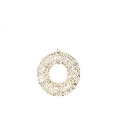 CORONA 400 LED BIANCO CALDO d.28cm USO ESTERNO ALIMENTAZIONE CORRENTE [9901007-00.jpg]