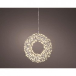 CORONA 400 LED BIANCO CALDO d.28cm USO ESTERNO ALIMENTAZIONE CORRENTE [9901007-10.jpg]