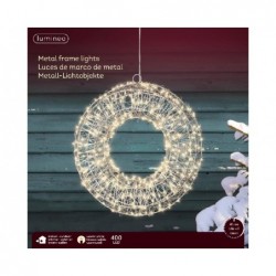 CORONA 400 LED BIANCO CALDO d.28cm USO ESTERNO ALIMENTAZIONE CORRENTE [9901007-20.jpg]