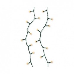 FILO 200 LUCI LED BIANCO CALDO 8 GIOCHI USO ESTERNO/INTERNO FILO VERDE 11mt Tot. [9901043-00.jpg]