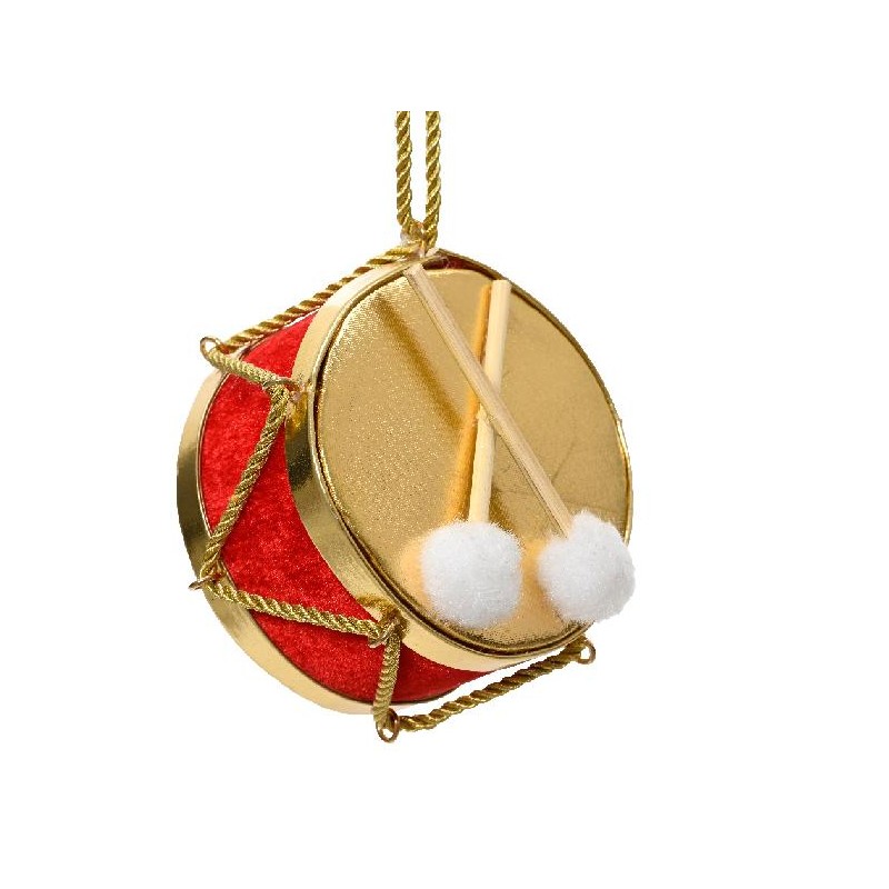 TAMBURELLO PVC ORO/ROSSO d.30xh.17cm [9015306-00.jpg]
