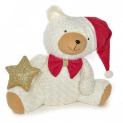 ORSO BIANCO 60cm FIOCCO+CAPPELLO ROSSO STELLA ORO GLITTER [9010505-00.jpg]