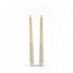 SET 2 CANDELE AVORIO C/LUCE LED BATTERIA d.2,5xh23cm MATERIALE PLASTICA [0710054-00.jpg]