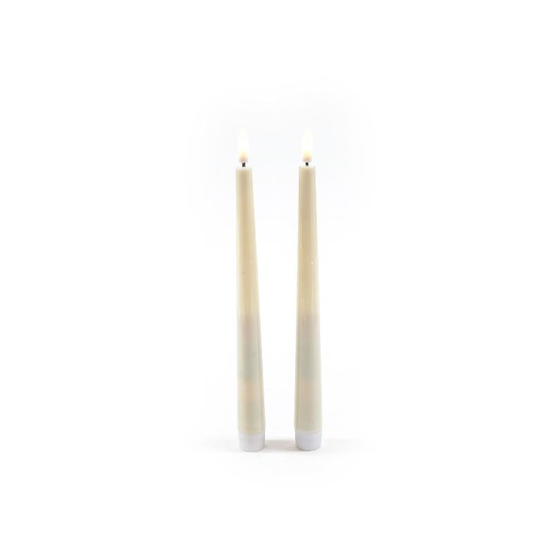 SET 2 CANDELE AVORIO C/LUCE LED BATTERIA d.2,5xh23cm MATERIALE PLASTICA [0710054-00.jpg]