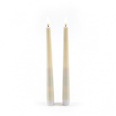 SET 2 CANDELE AVORIO C/LUCE LED BATTERIA d.2,5xh23cm MATERIALE PLASTICA [0710054-00.jpg]