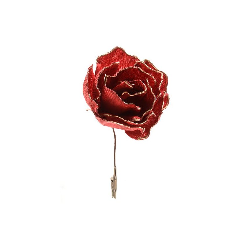 ROSA C/PINZA ROSSO PROFILO ORO d.15cm [9011233-00.jpg]