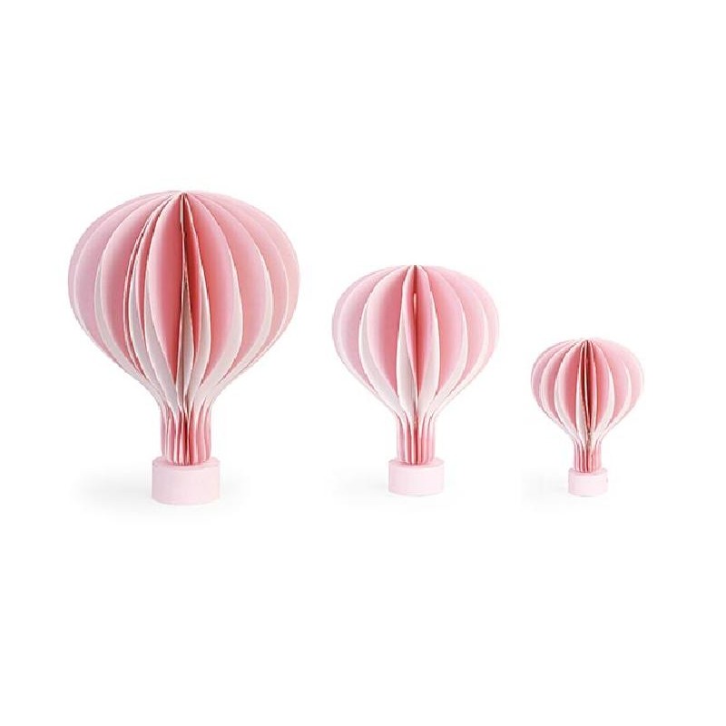 ---SET 3 MONGOLFIERE ROSA BASE LEGNO h45 [TONO28975-00.jpg]