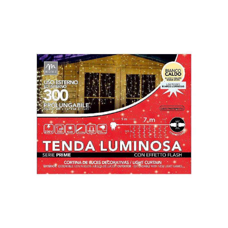 TENDA 300 LUCI LED BIANCO CALDO C/FLASH INTERNO/ESTERNO,PROLUNGABILE A CORRENTE [9901028-00.jpg]