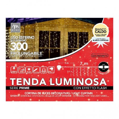 TENDA 300 LUCI LED BIANCO CALDO C/FLASH INTERNO/ESTERNO,PROLUNGABILE A CORRENTE [9901028-00.jpg]