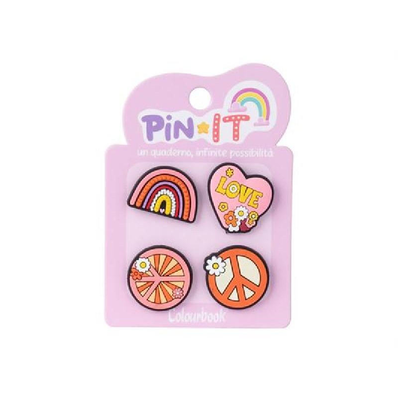 SET PIN-IT 4pz FLOWER POWER ColBOOK [COL24820-00.jpg]