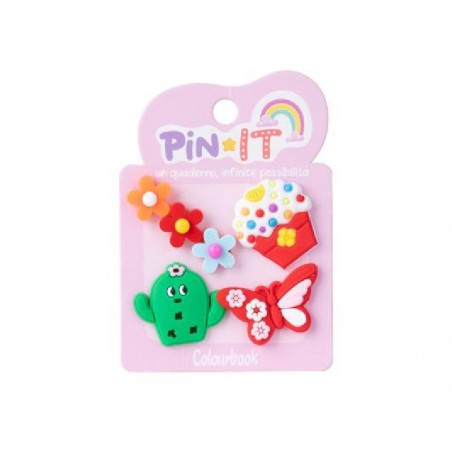 SET PIN-IT 4pz FLOWER&SWEETIES ColBOOK [COL24830-00.jpg]
